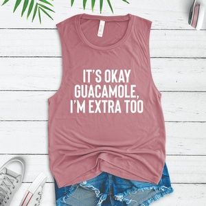 GUACAMOLE IM EXTRA FUNNY WORKOUT MUSCLE TANK SHIRT